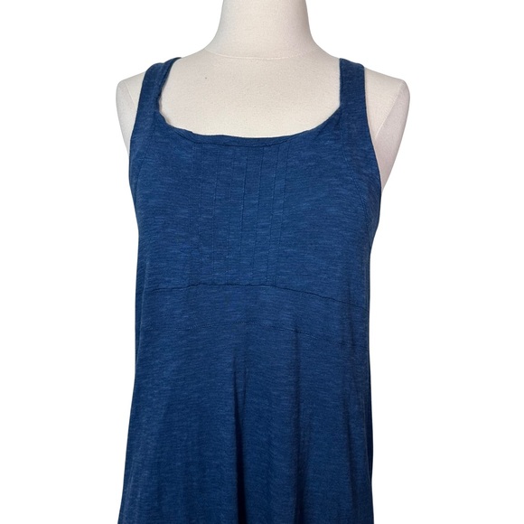 Horny Toad Organic Cotton Blend Scoop Neck Casual Blue Cutout Back Midi Dress M - Picture 3 of 8